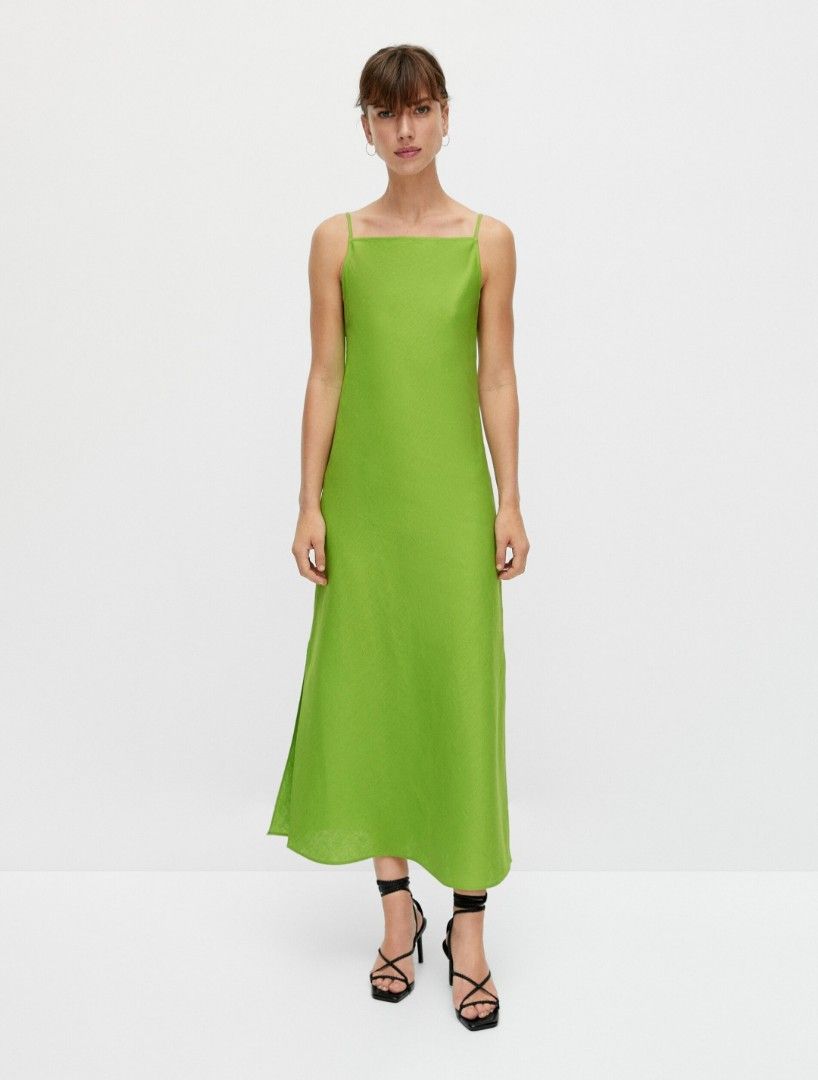 massimo dutti green linen dress Rent Massimo Dutti Green Dress UK 6