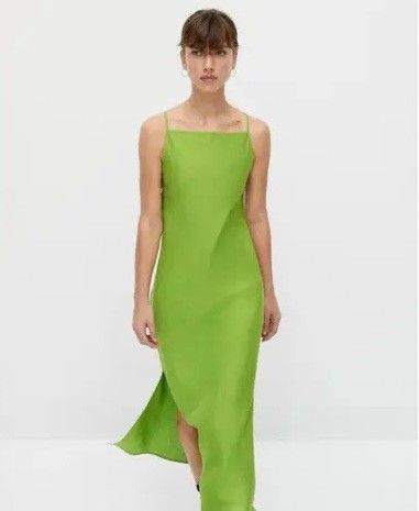 jasmine halter dress mumu Jasmine Halter Midi Dress, in Ivory Luxe Satin