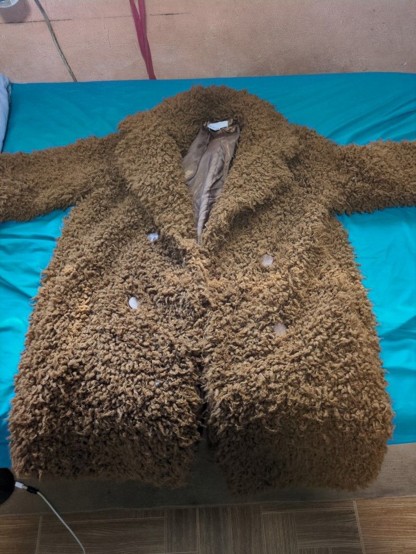 Brown faux fur coat h&m shop