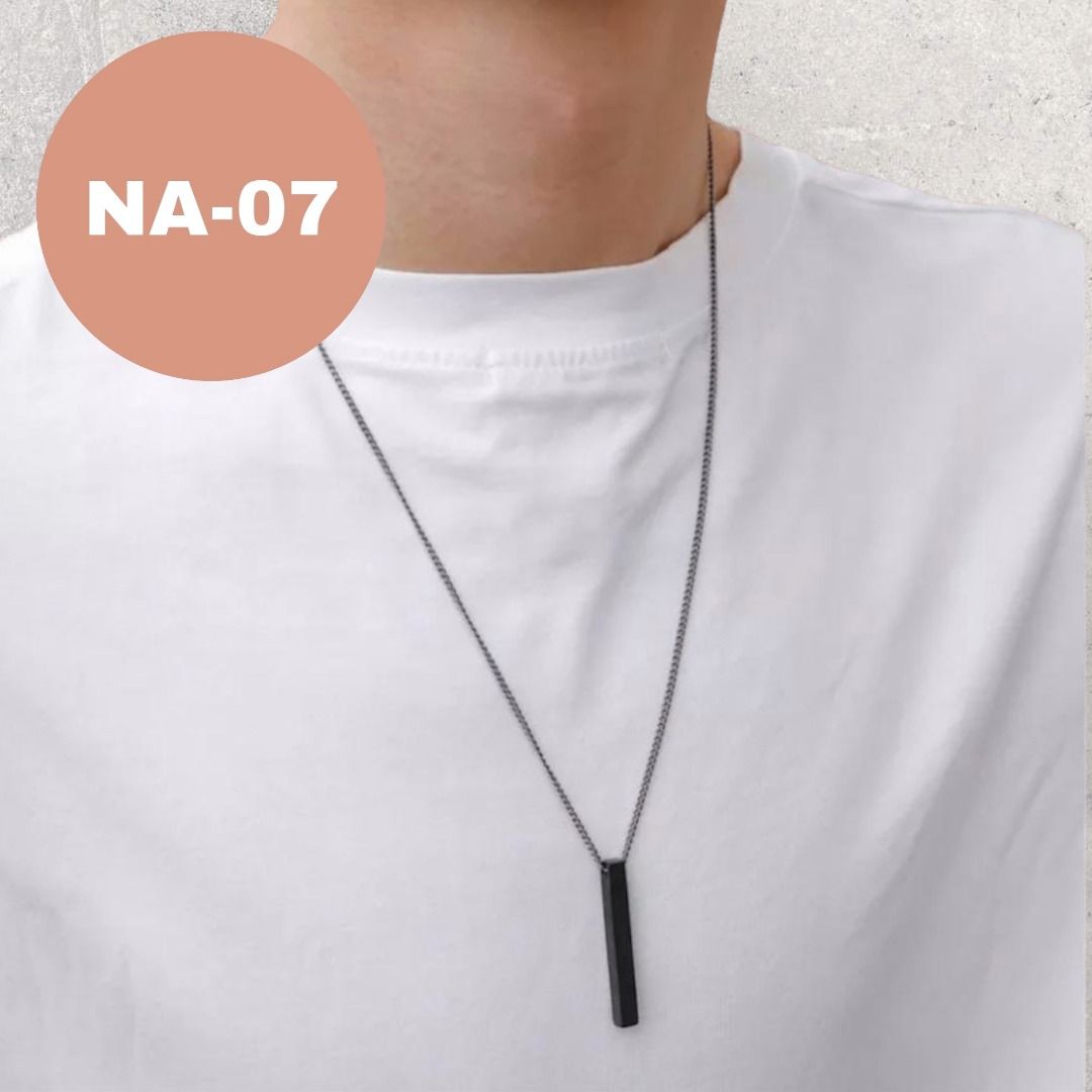 BUY 2 ANY ITEMS FREE DELIVERY MAILING Black Bar Necklace Simple Minimalist Vertical Bar Necklace Black Pendant Necklace Gift for Men Women Ladies GSGNA 07 Women s Fashion Jewelry Organisers Necklaces...