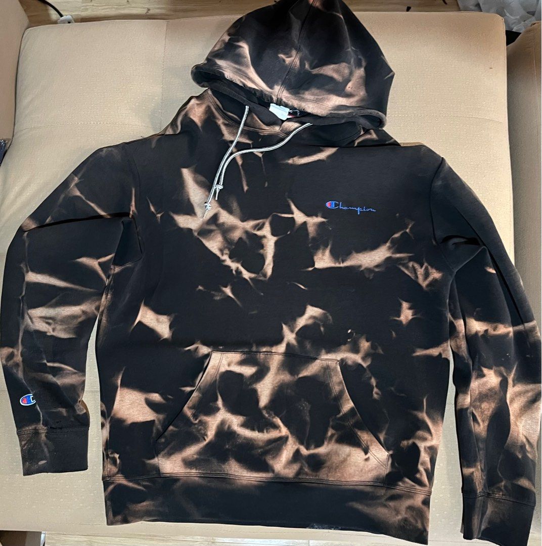 CHAMPION BLEACH DYE HOODIE Men s Fashion Coats Jackets and Outerwear on Carousell