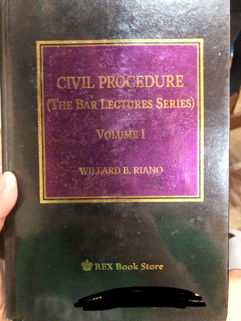 Civil Procedure by Riano 2016 edition (Category: Textbooks) located in Quezon City. Submitted by _yana23 (Listing ID 1320005510, Image 1). Description: Rfs: declutter - heavily used with markings - with name engrave and plastic cover - lawyer na po yung gumamit .