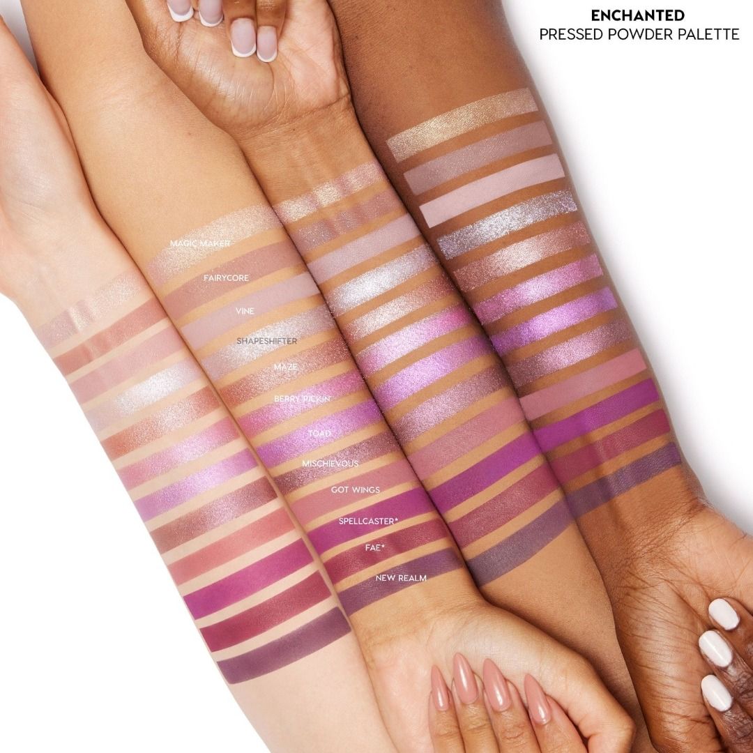 COLOURPOP ENCHANTED 12-PAN EYESHADOW PALETTE (Category: Makeup) located in Manila. Submitted by juanashopbies_ph (Listing ID 1320176706, Image 2). Description: COLOURPOP ENCHANTED 12-PAN EYESHADOW PALETTE AUTHENTIC GUARANTEED Magic Maker: metallic soft baby with gold duo chrome finish Fairycore: neutral mauve with silvery pin points Vine: matte soft dusty lavender Shapeshifter: icy lavender with rainbow glittery highlights Maze: metallic warm mau