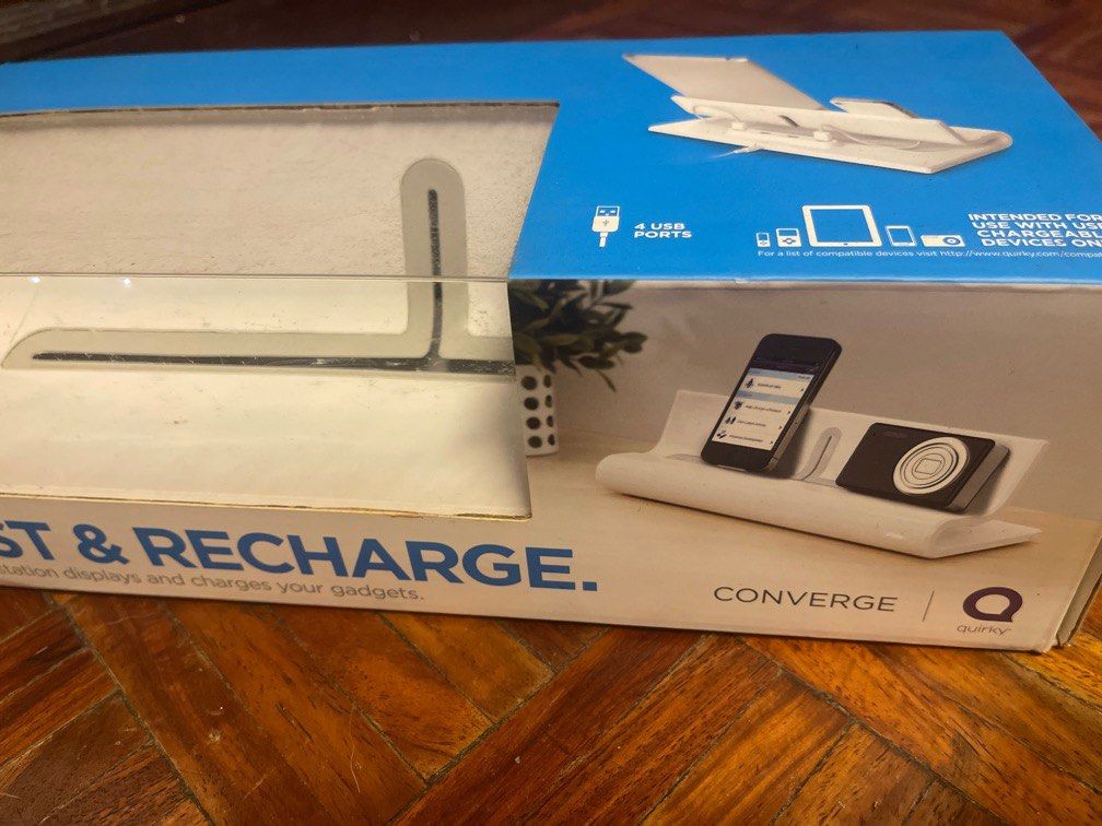 Converge Quirky Rest & Recharge (Category: Chargers) located in Manila. Submitted by cgb2018 (Listing ID 1320061195, Image 2). Description: SRP$40. Sleek charging dock with 4 USB ports. Please search to check if your devices are compatible www. quirky.com/compatibility.