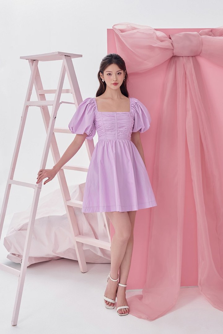 knee length dresses for ladies Daphne Silk Asymmetric Draped Mini Dress main image 0