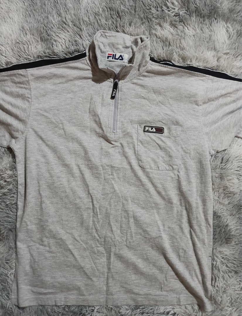 FILA HALF ZIP SHIRT Men s Fashion Tops Sets Tshirts Polo Shirts on Carousell