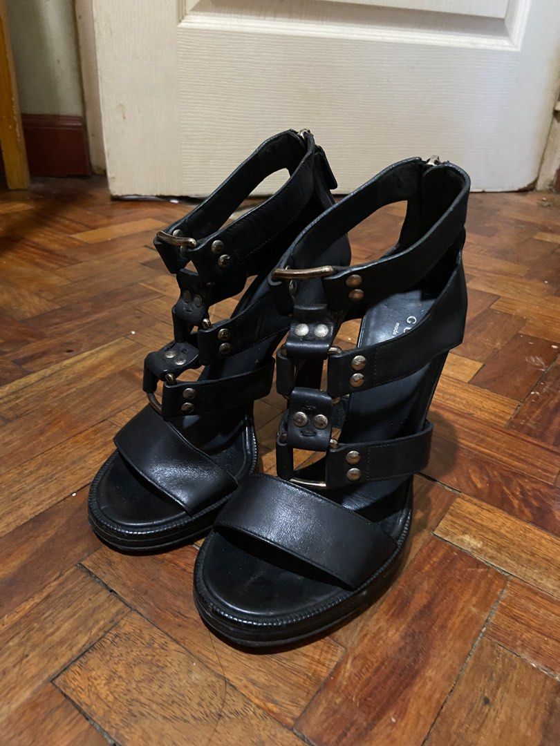 Gucci Gladiator Black Leather High Heels Tom Ford