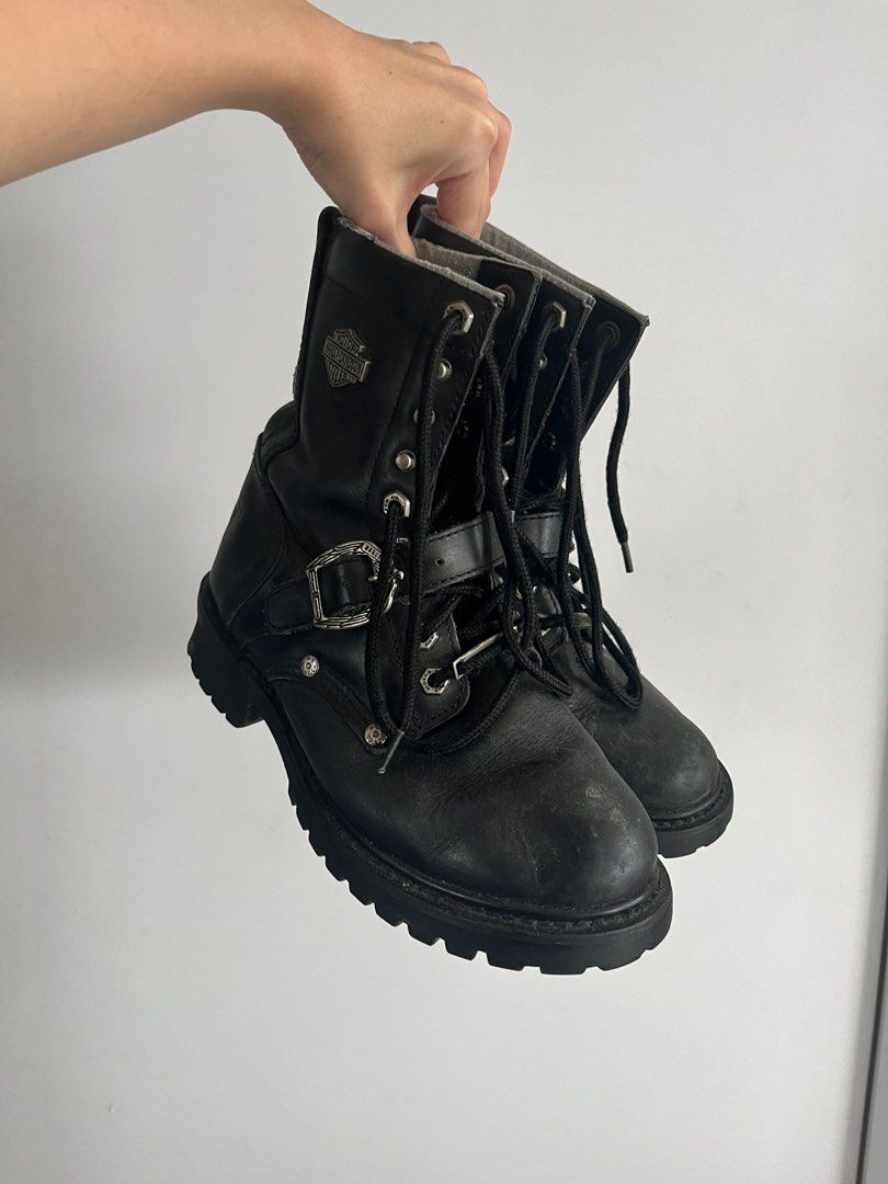 Harley Davidson faded glory motorcycle boots Women s Fashion Footwear Boots on Carousell