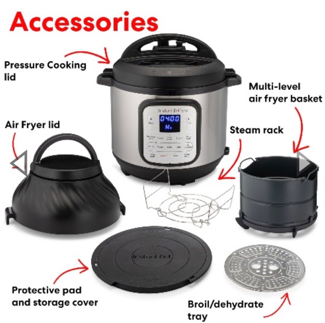 Brand new Instant Pot Duo Crisp 11 in 1 Multi functional Smart Air Fryer Electric Pressure Cooker Combo free silicone steamer basket TV Home Appliances Kitchen Appliances Other Kitchen Appliances on C...