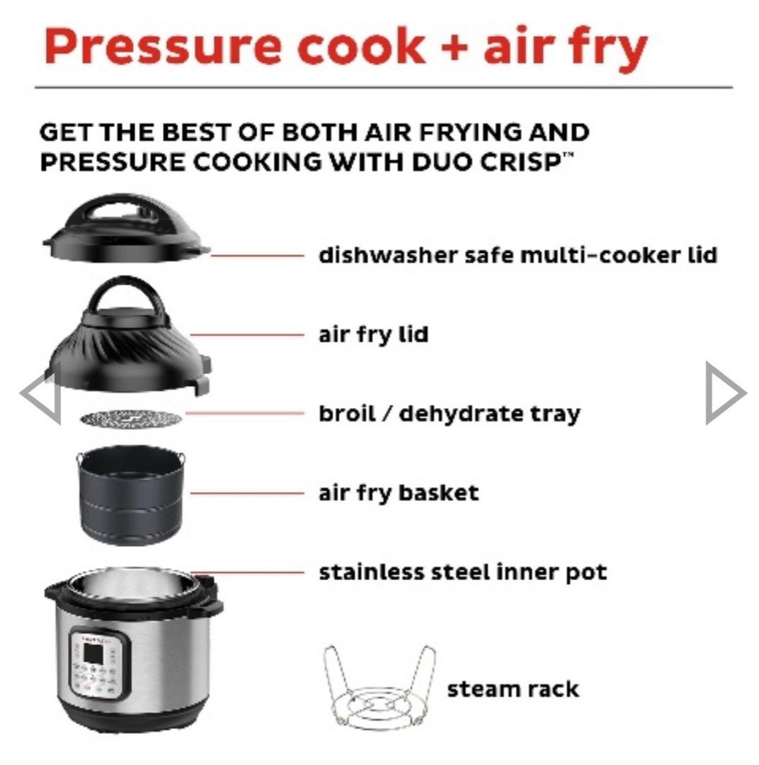 Brand new Instant Pot Duo Crisp 11 in 1 Multi functional Smart Air Fryer Electric Pressure Cooker Combo free silicone steamer basket TV Home Appliances Kitchen Appliances Other Kitchen Appliances on C...