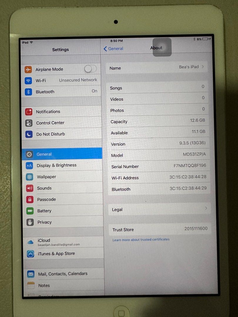 Ipad Mini 1 (Category: iPad) located in Cavite. Submitted by chiliwhosay (Listing ID 1320188215, Image 2). Description: RFS: Matagal ng hindi nagagamit. Need funds. Issue: Sira yung touch niya sa left side. Yung pinaka gilid lang. Pero lahat okay pa. ☺️ Wala pong kasamang charger..