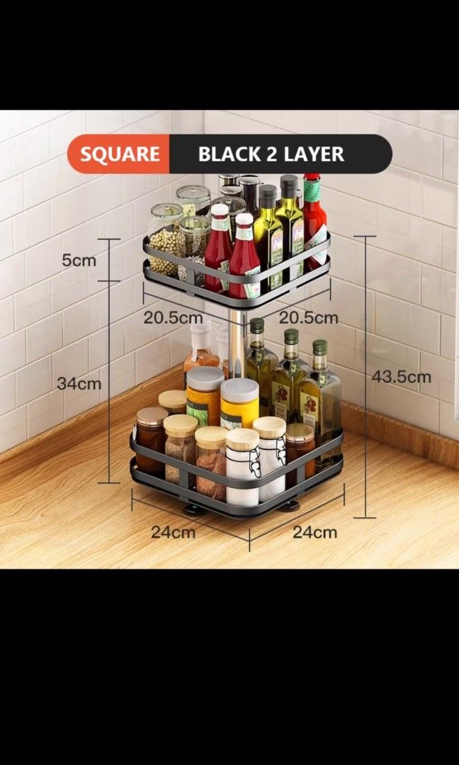 Kitchen Rack (Category: Storage Boxes & Baskets) located in Singapore. Submitted by salsha (Listing ID 1320185015, Image 1). Description: swivel organizer (square).
