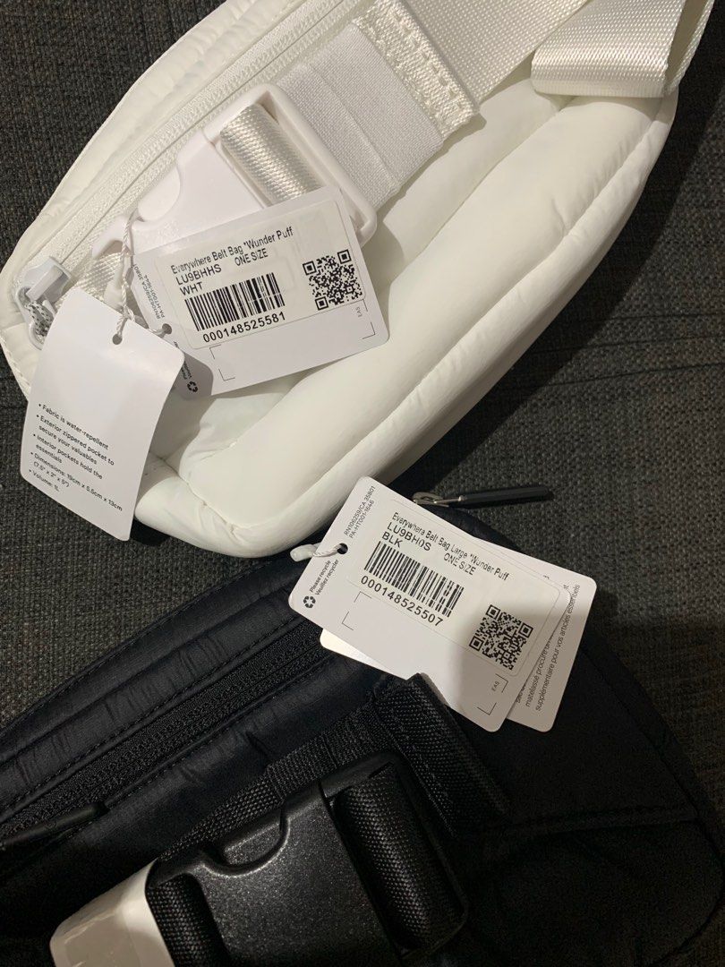 Lululemon Everywhere Belt Bag Wunder Puff (Category: Cross-body Bags) located in Quezon City. Submitted by dawnsessentials (Listing ID 1320086764, Image 2). Description: Available 1 Black SOLD 1 White (STILL AVAILABLE) P2,500 each From USA BRAND NEW with TAG.