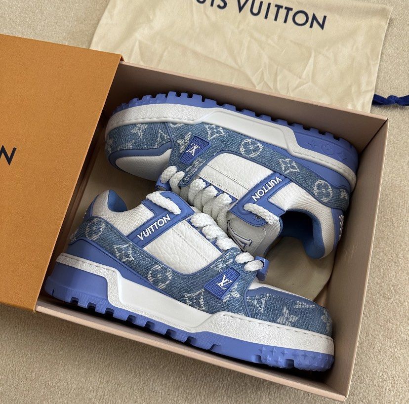 LV LOUIS VUITTON Trainer Maxi Sneakers Shoes Monogram Virgil Abloh Denim 1ACWHU Carousell