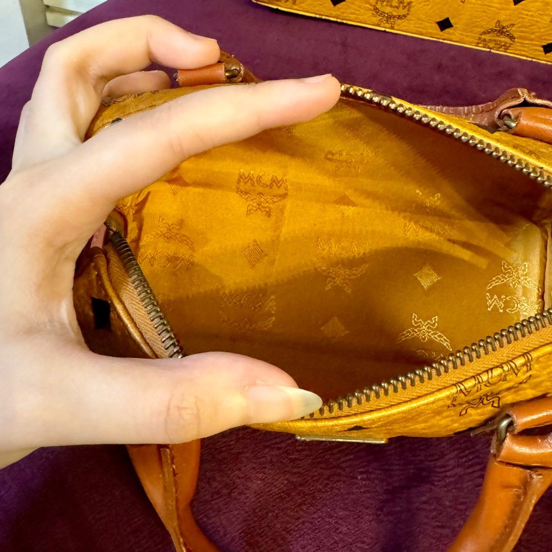 MCM Cognac Visetos Mini Boston Bag Coated Canvas (Category: Luxury Bags & Wallets) located in San Juan City. Submitted by jwipshcart (Listing ID 1320202805, Image 3). Description: Really good condition MOP - GCash MOD - SDD Loc - Metro Manila.