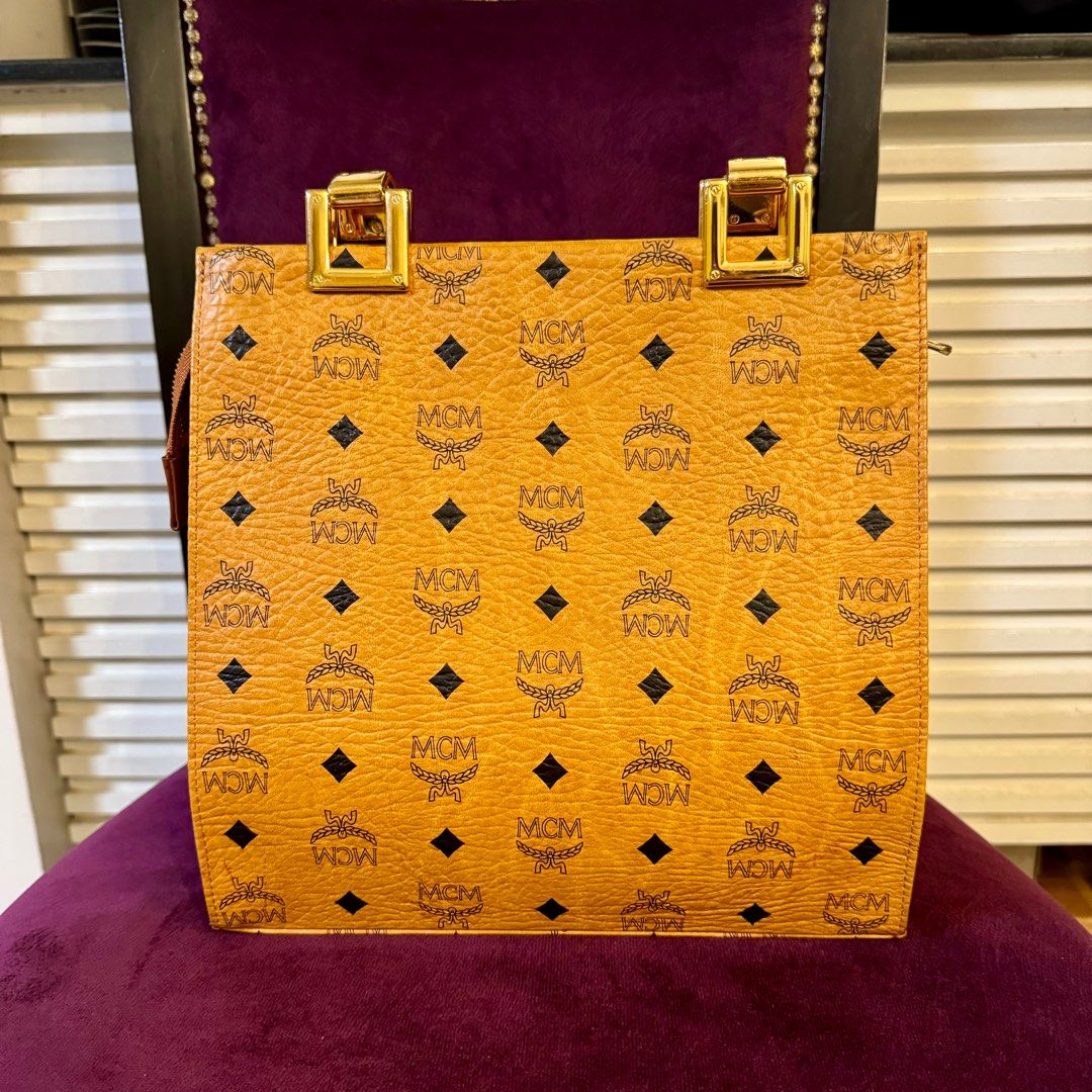 MCM Cognac Visetos Shopper / Shoulder Bag (Category: Luxury Bags & Wallets) located in San Juan City. Submitted by jwipshcart (Listing ID 1320203822, Image 2). Description: Really good condition MOP - GCash MOD - SDD Loc - Metro Manila.