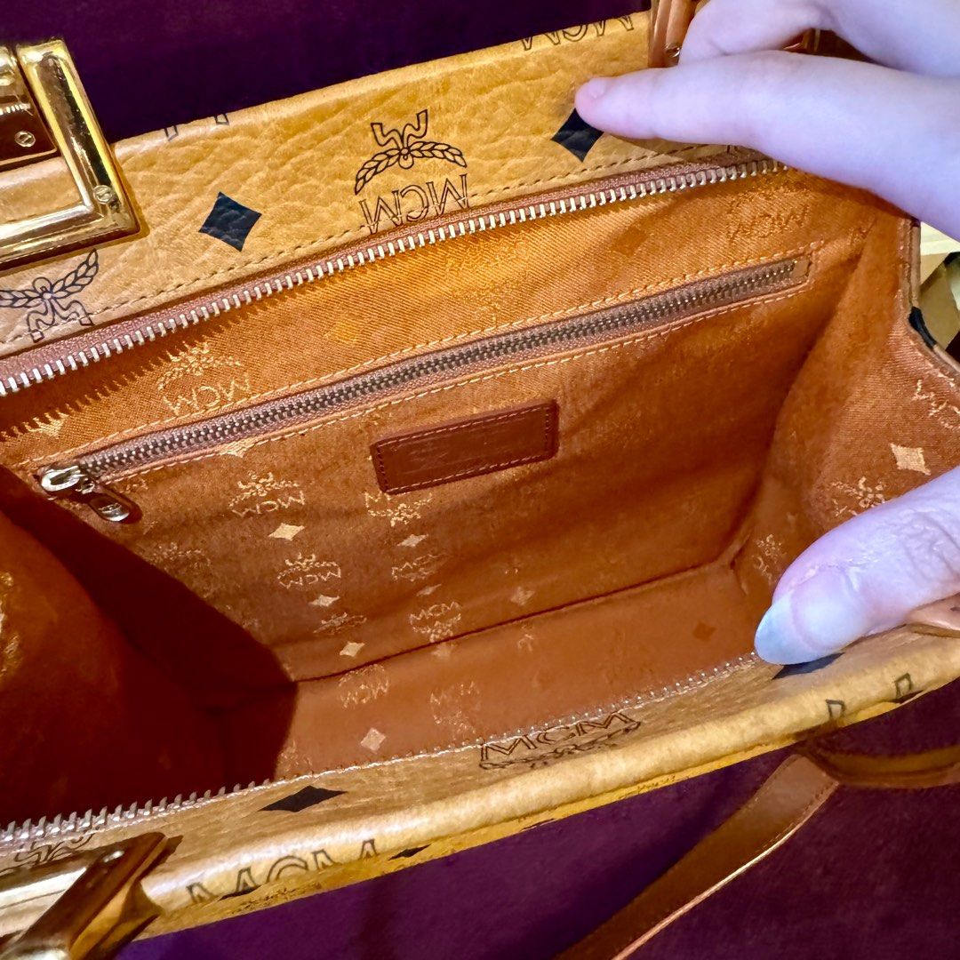 MCM Cognac Visetos Shopper / Shoulder Bag (Category: Luxury Bags & Wallets) located in San Juan City. Submitted by jwipshcart (Listing ID 1320203822, Image 3). Description: Really good condition MOP - GCash MOD - SDD Loc - Metro Manila.