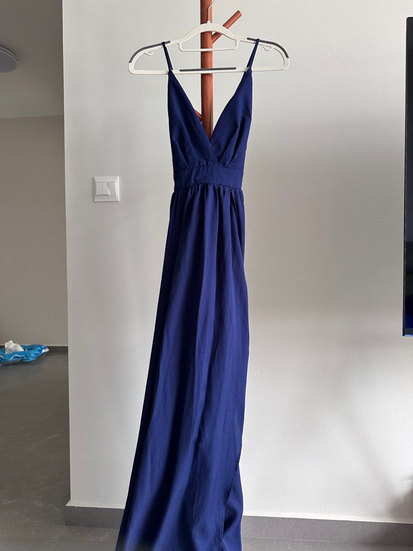 Low cut high slit dress clearance
