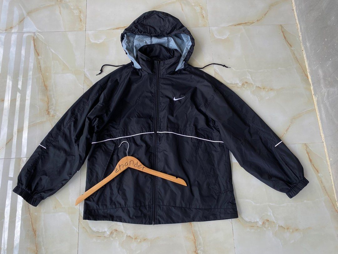 Nike Side swoosh embroidered wind breaker woven Waterproof zip up jacket Packable hood