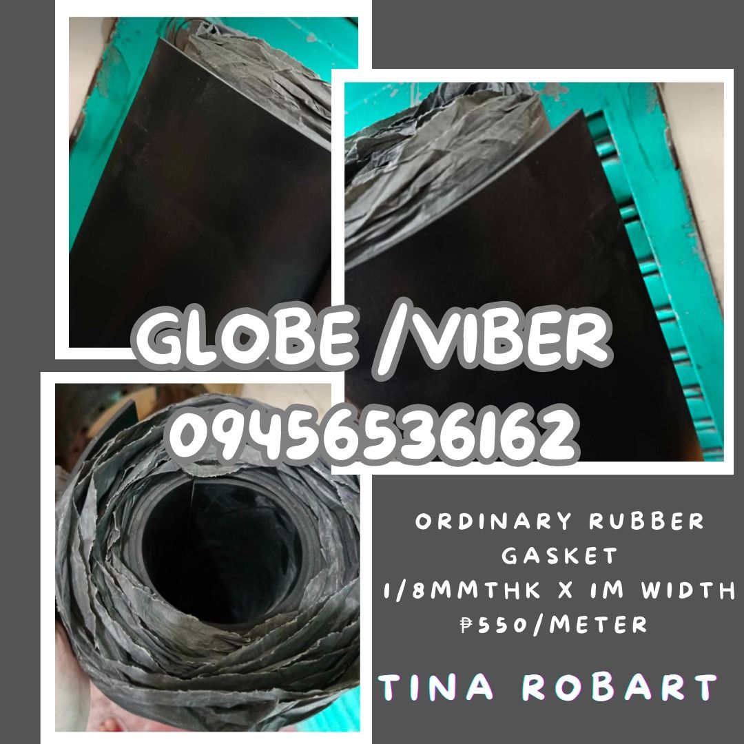 Ordinary Rubber Gasket 1/8mmthk x1m width (Category: Construction & Building Materials) located in Manila. Submitted by tina.sales (Listing ID 1320111747, Image 1). Description: Ordinary Rubber Gasket 1/8mmthk x1m width 𝑹𝑶𝑩𝑨𝑹𝑻 𝑪𝑶𝑵𝑺𝑻𝑹𝑼𝑪𝑻𝑰𝑶𝑵 𝑺𝑼𝑷𝑷𝑳𝑰𝑬𝑺 𝑶𝒇𝒇𝒊𝒄𝒆 𝑨𝒅𝒅𝒓𝒆𝒔𝒔: 𝟏𝟒𝟎𝟓 𝒀𝒖𝒔𝒆𝒄𝒐 𝑺𝒕. 𝑺𝒕𝒂 𝑪𝒓𝒖𝒛 𝑴𝒂𝒏𝒊𝒍𝒂 𝑺𝑬𝑵𝑫 𝑼𝑺 𝑴𝑬𝑺𝑺𝑨𝑮𝑬 𝑭𝑶𝑹 𝑰𝑵𝑸𝑼𝑰𝑹𝑰𝑬𝑺 ‼️ ‼️ 𝑮𝒍𝒃𝒆 - (𝟢𝟫𝟒𝟓-𝟔𝟓𝟑-