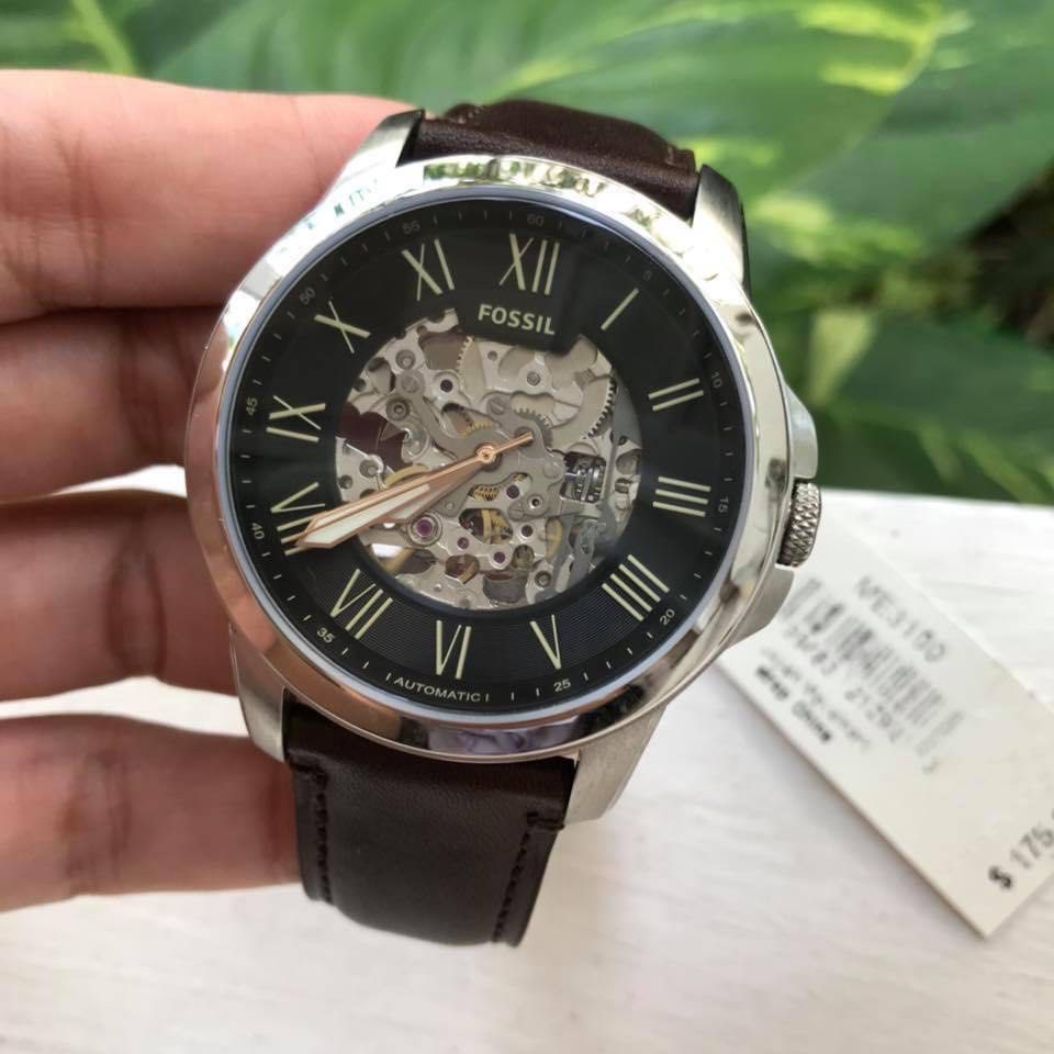 RESTOCK ORIGINAL FOSSIL GRANT AUTOMATIC BLACK DIAL BROWN LEATHER MENS WATCH ME3100 Men s Fashion Watches Accessories Watches on Carousell