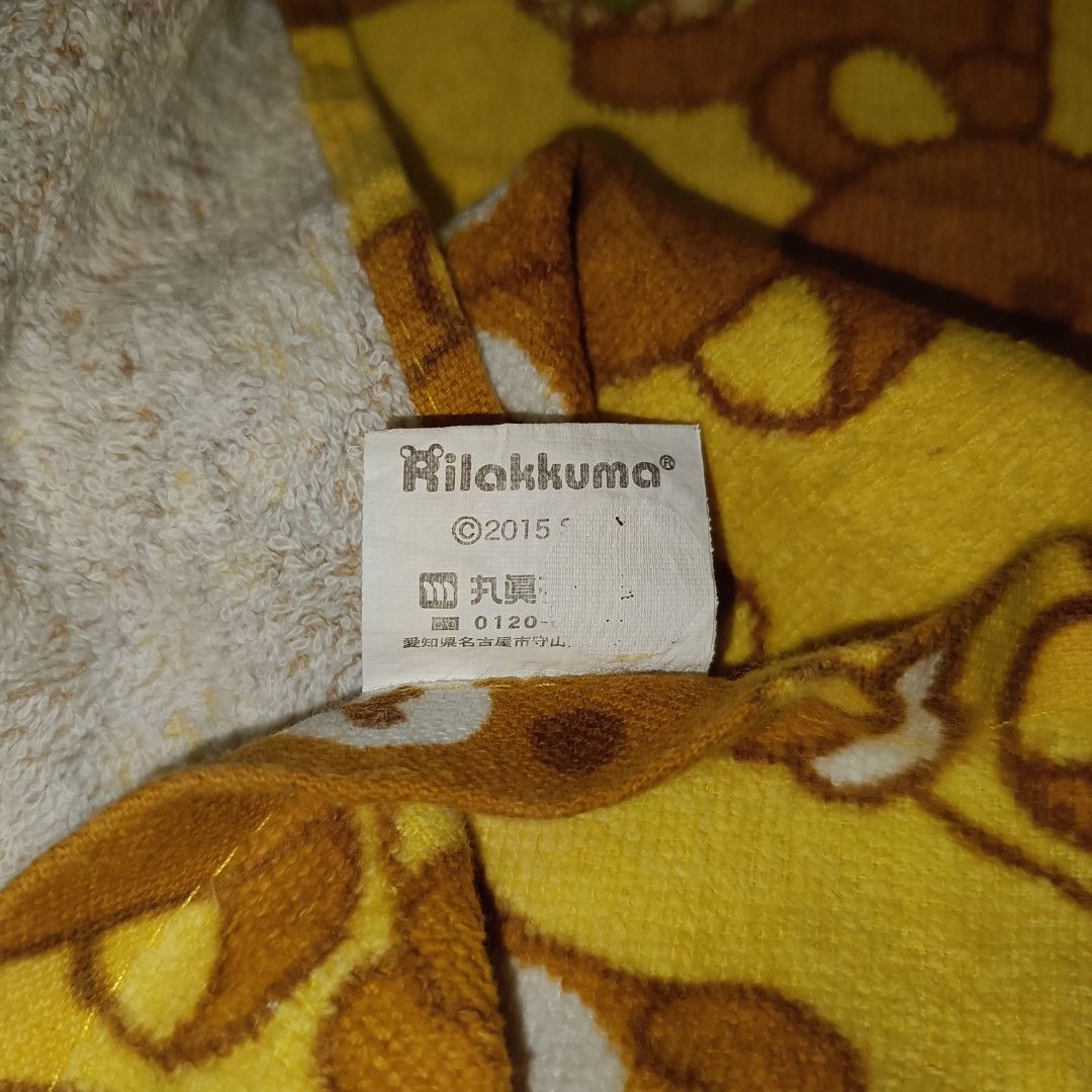 RILAKKUMA FACE TOWEL (Category: Towels, Napkins & Holders) located in Cagayan de Oro. Submitted by mmmdshop (Listing ID 1320168824, Image 2). Description: Large face towel 14x14 from Japan slightly used to good as new. JAPAN SOURCE. CHECKOUT OUR FB PAGE "HOUSE OF SCARVES COLLECTION"..