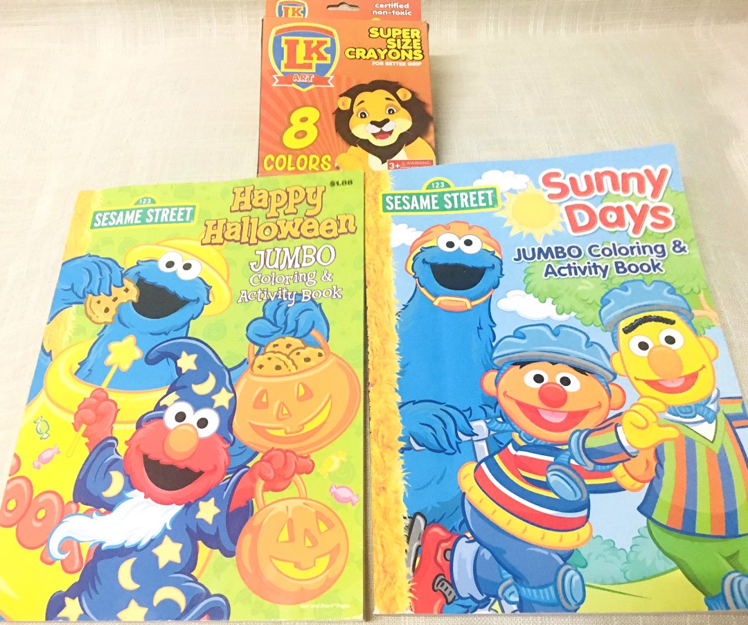 Sesame Street Jumbo Coloring & Activity Book Bundle, Hobbies & Toys