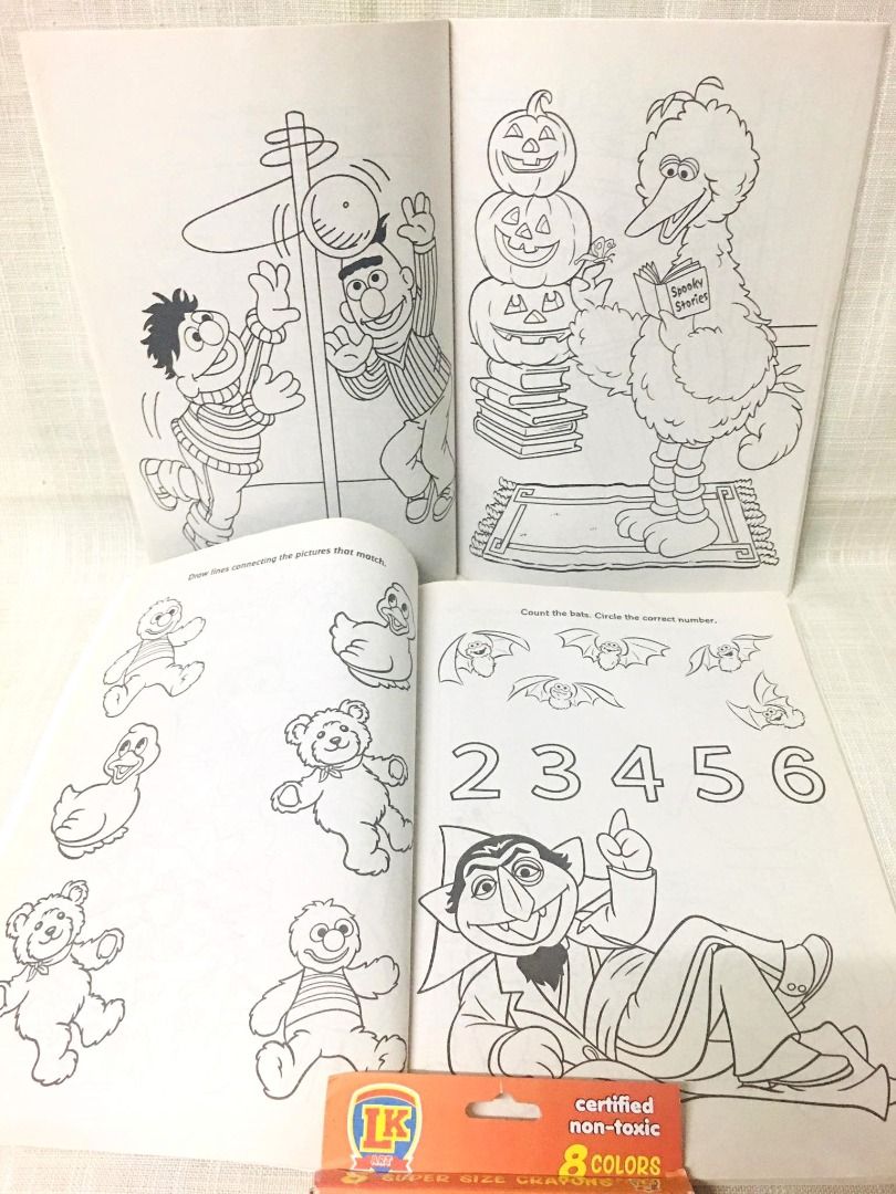 Sesame Street Jumbo Coloring & Activity Book Bundle, Hobbies & Toys ...