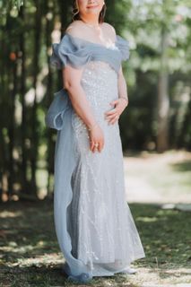Silver gray gown for ninang new arrivals