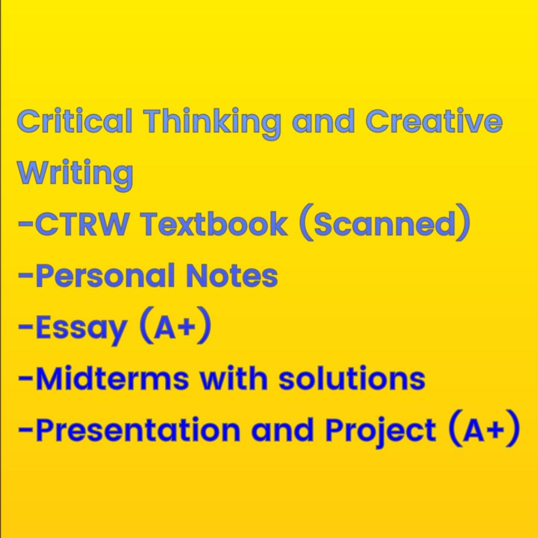 SMU CTRW Notes (Category: Textbooks) located in Singapore. Submitted by funnibunni (Listing ID 1320177680, Image 1). Description: Taken under Kwok Sai Hang Grade: A- Transcript provided upon request.