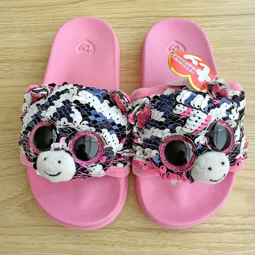 TY Beanie Boo Pink Zoey Girls Slides Sandals Size 11 13