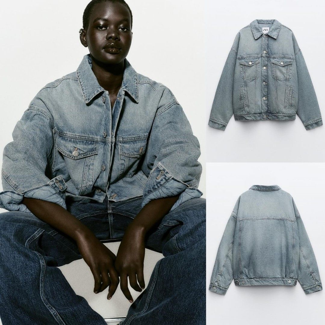 Jeans jacket oversized zara hot sale