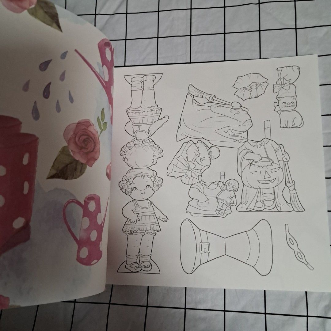 包順豐 創意解壓填色冊 dingles dolly 服裝設計塗色換裝 繪畫本線稿 art coloring book, 興趣及遊戲, 手作 ...