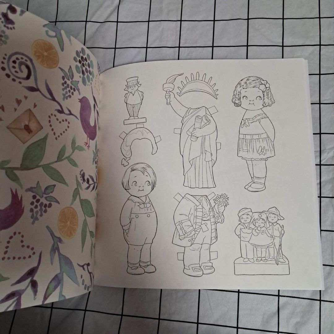 包順豐 創意解壓填色冊 dingles dolly 服裝設計塗色換裝 繪畫本線稿 art coloring book, 興趣及遊戲, 手作 ...