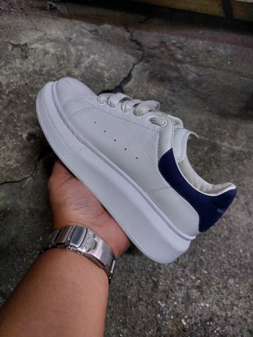Alexander McQueen Oversized Sneaker White Paris Blue 22 cm Women s Fashion Footwear Sneakers on Carousell