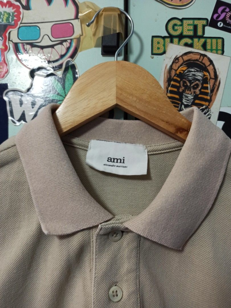 Ami Khaki Polo Shirt (Category: Tshirts & Polo Shirts ) located in Banate. Submitted by StGoodies (Listing ID 1320283233, Image 2). Description: Width 21 lenght 28 no issue excellent condition plus Shipping fee.