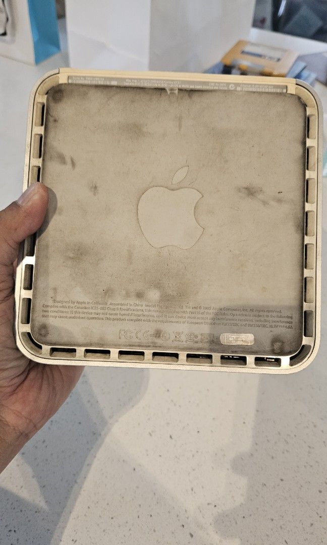 Apple Mac Mini (Category: Desktops) located in Muntinlupa City. Submitted by inalostcarro (Listing ID 1320255637, Image 2). Description: Mac mini for sale. AS IS WHERE IS. No cables. Please check the serial number for specs. Not sure what if this still works. Make me your best offer..