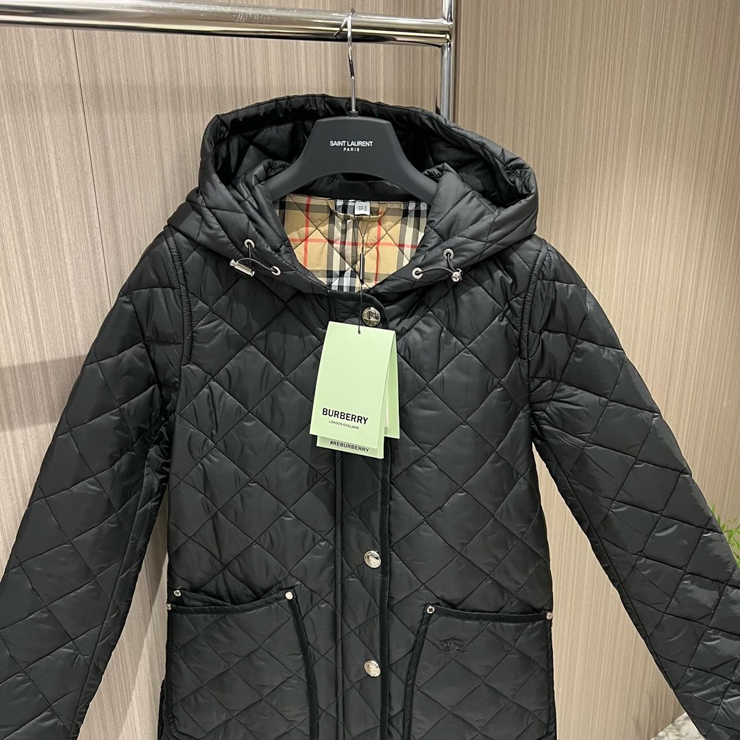 Authentic Burberry hooded rhombus long cotton jacket Women s Fashion Coats Jackets and Outerwear on Carousell