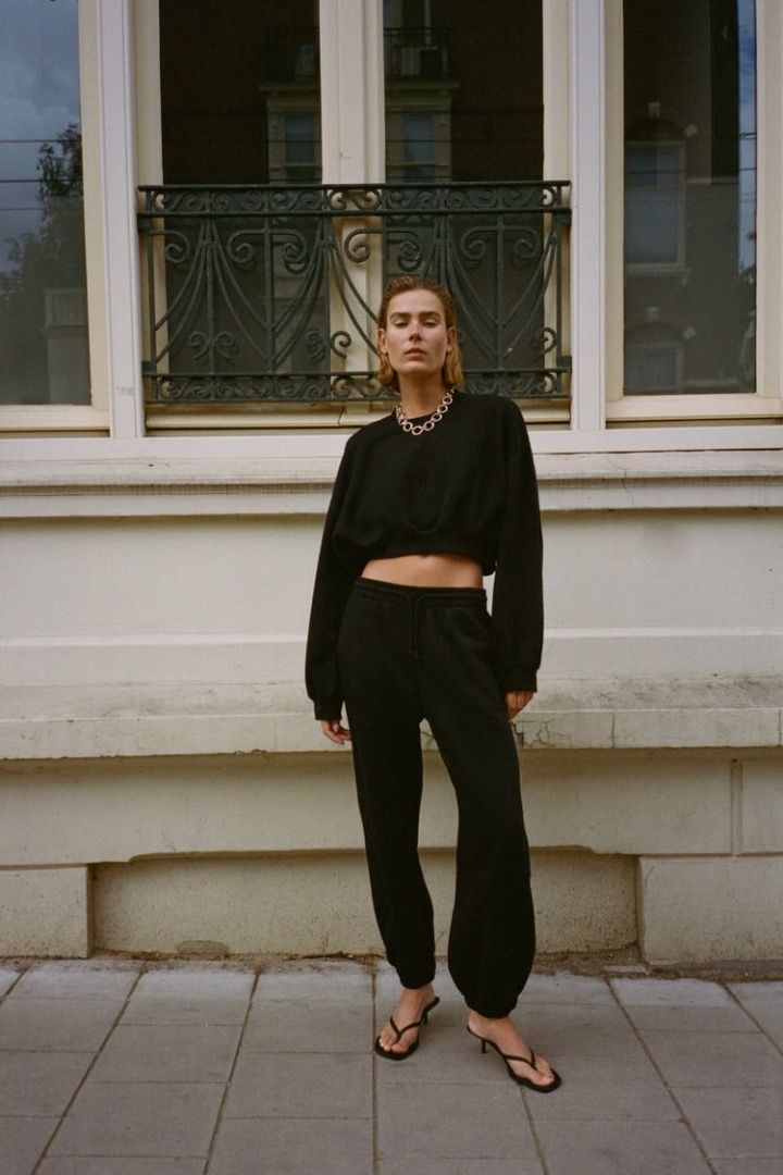 Zara plush jogging pants deals