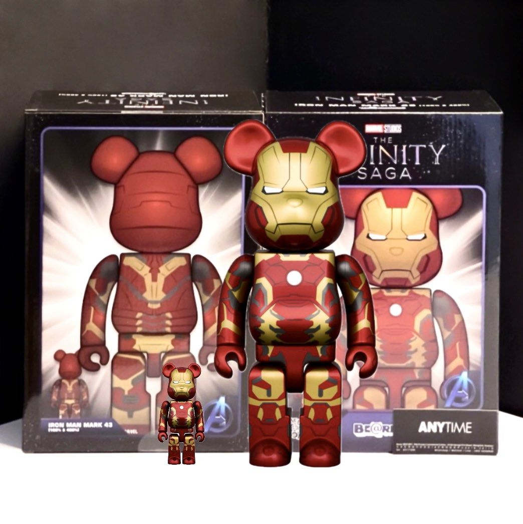 BEARBRICK Iron man Mark43 400%100%ベアブリック Bearbrick Iron Man Mark 43 400% & 100% Be@rbrick 2024