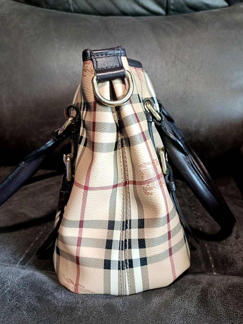Burberry Beige Haymarket Check Coated Canvas Northfield Tote
