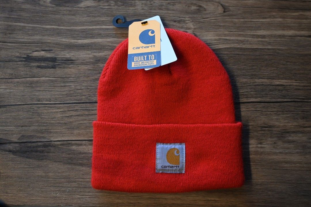 CARHARTT KNIT CUFFED BEANIE RED Men s Fashion Watches Accessories Beanies on Carousell