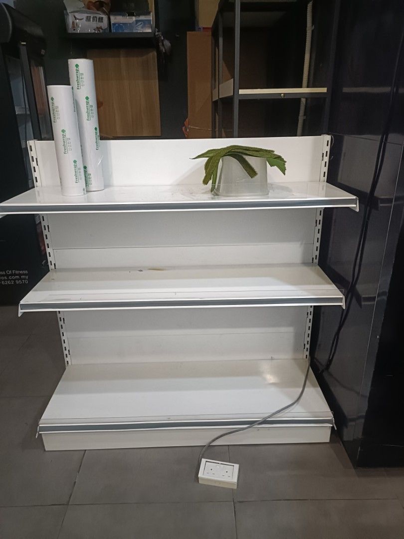 Cashier counter, metal & wooden rack, Furniture & Home Living ...