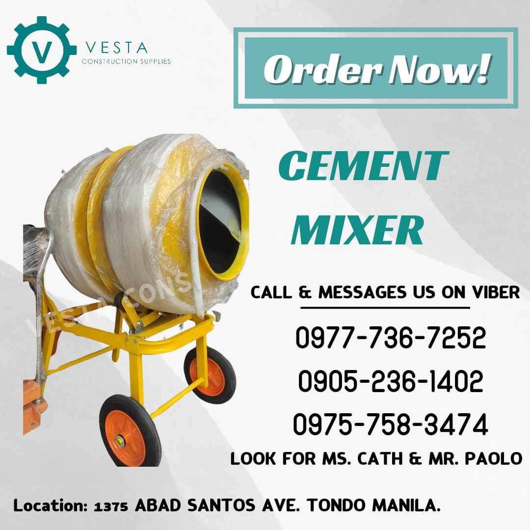 Cement mixer (Category: Construction Tools & Equipment) located in Manila. Submitted by cathvesta_sales (Listing ID 1320242664, Image 1). Description: .