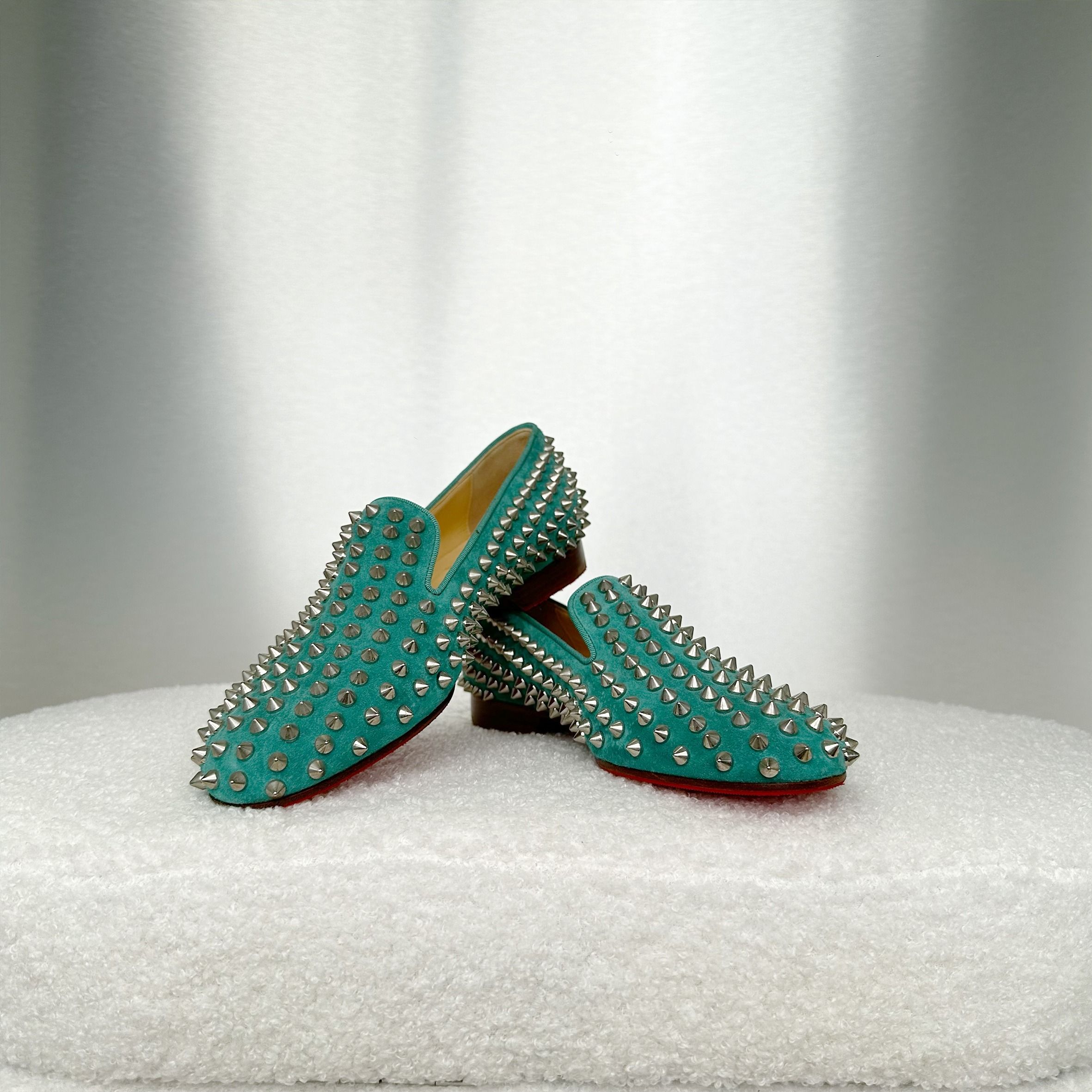 Green spike loafers new arrivals
