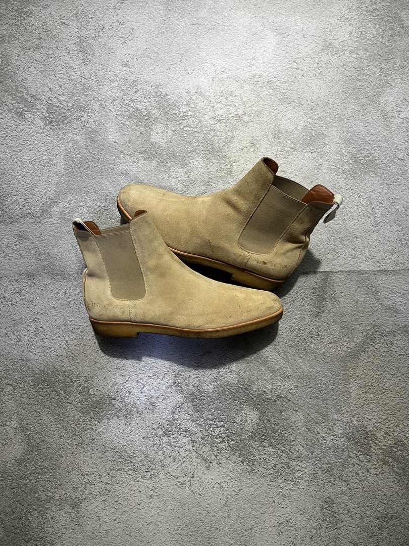 Common Projects Sand Suede Chelsea Boots Men s Fashion Footwear Boots on Carousell