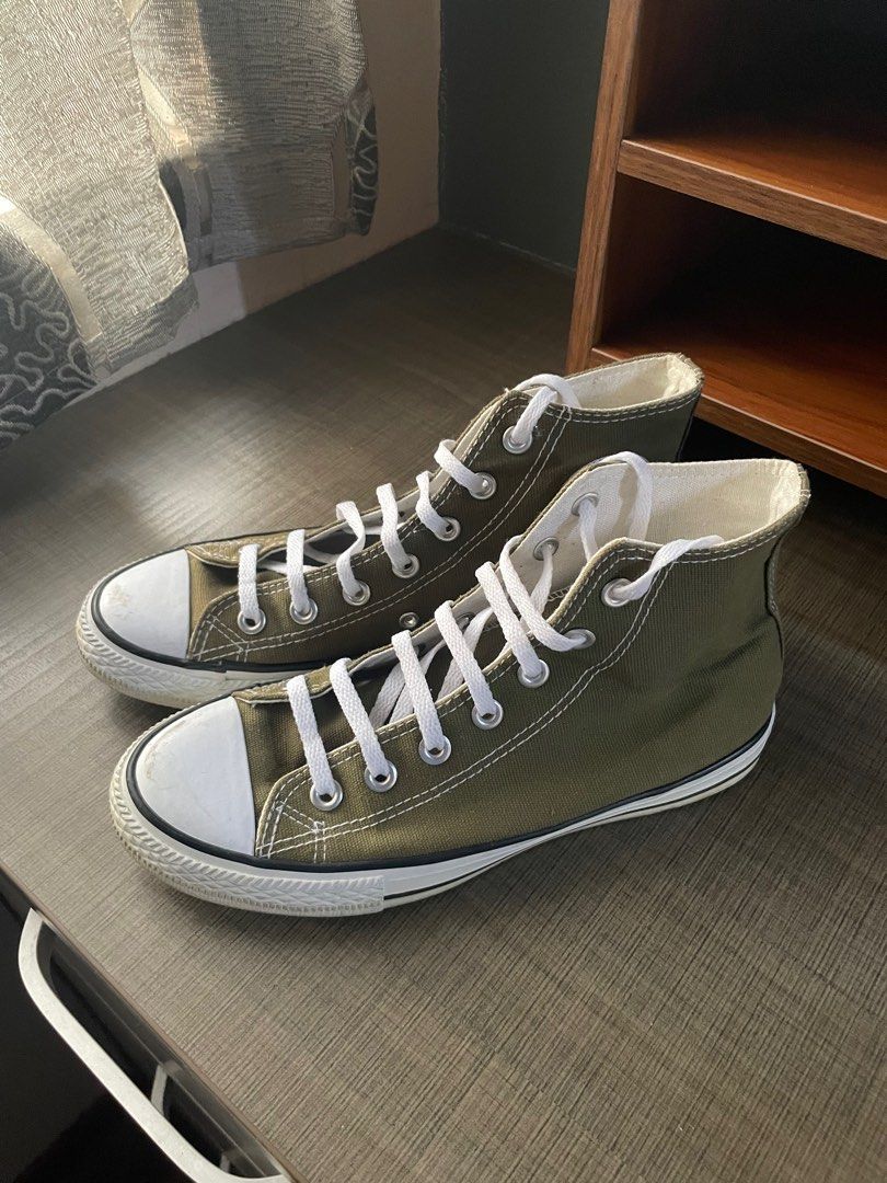 Army green converse mens best sale