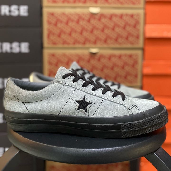 Gray Suede Converse Converse One Star Suede Grey Black Size