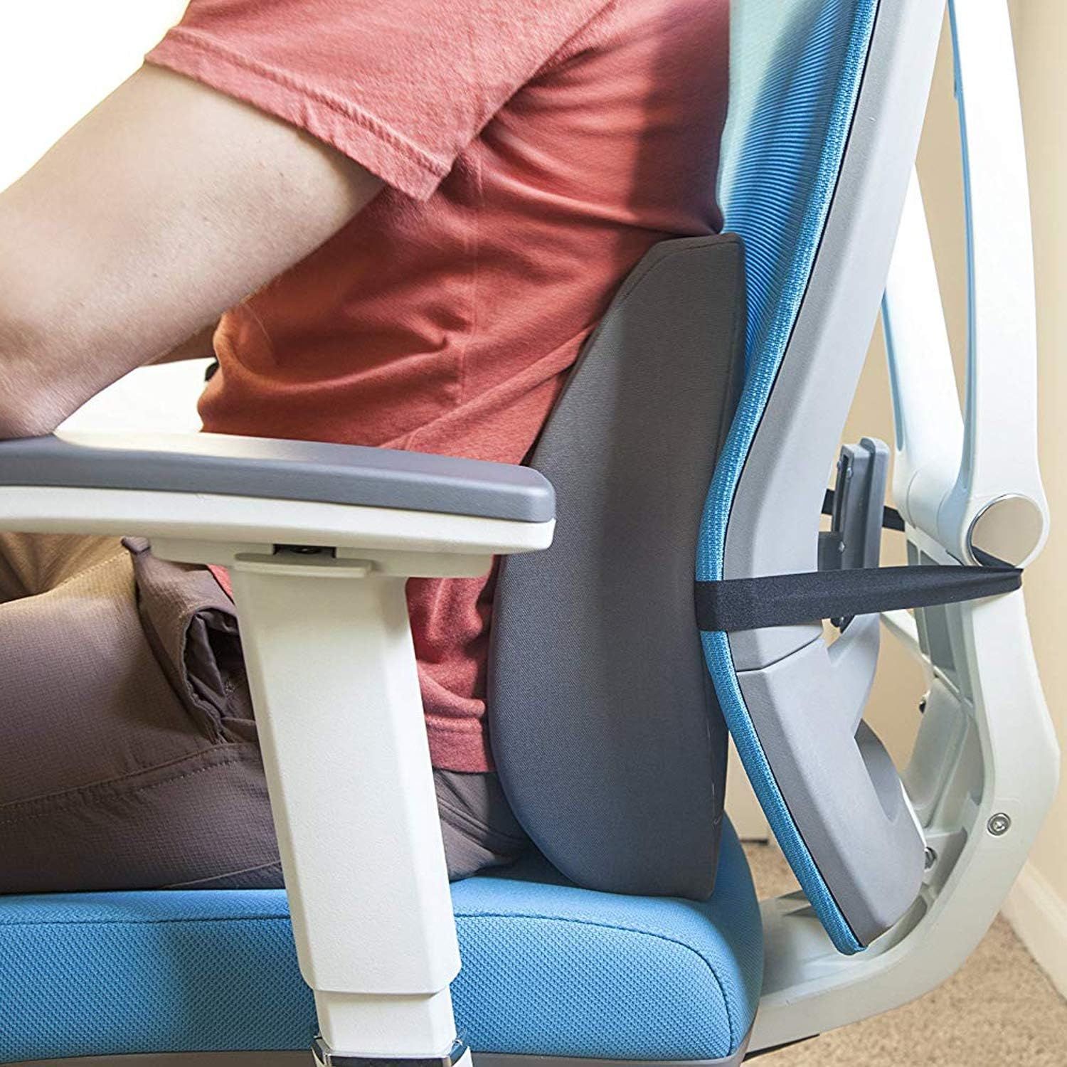 DMI Lumbar Support Pillow for Office or Kitchen Chair Car Seat or Wheelchair comes with Removable