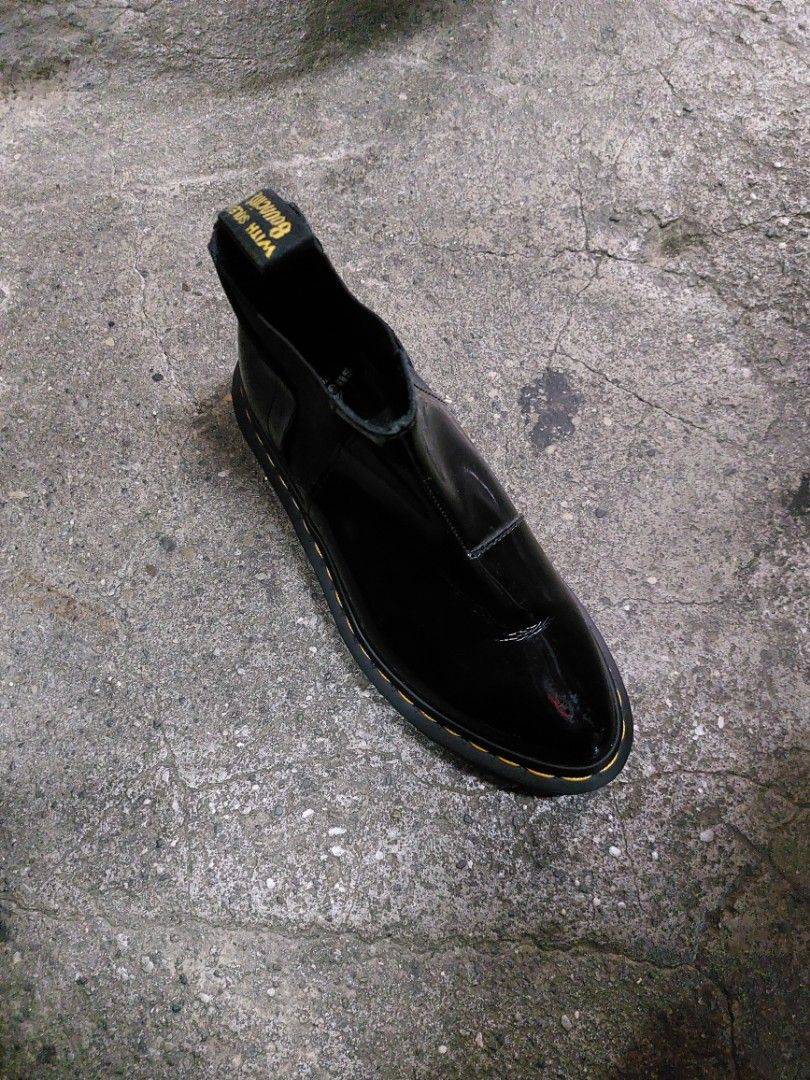 Dr. Martens Bianca Black Patent Chelsea Slip On Boots 5 US L Women s Fashion Footwear Boots on Carousell